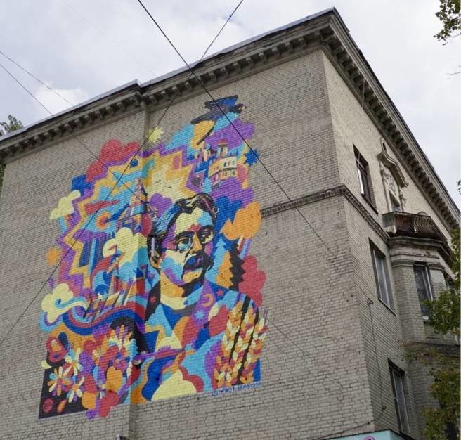 Процес створення муралу до 250-річчя Запоріжжя