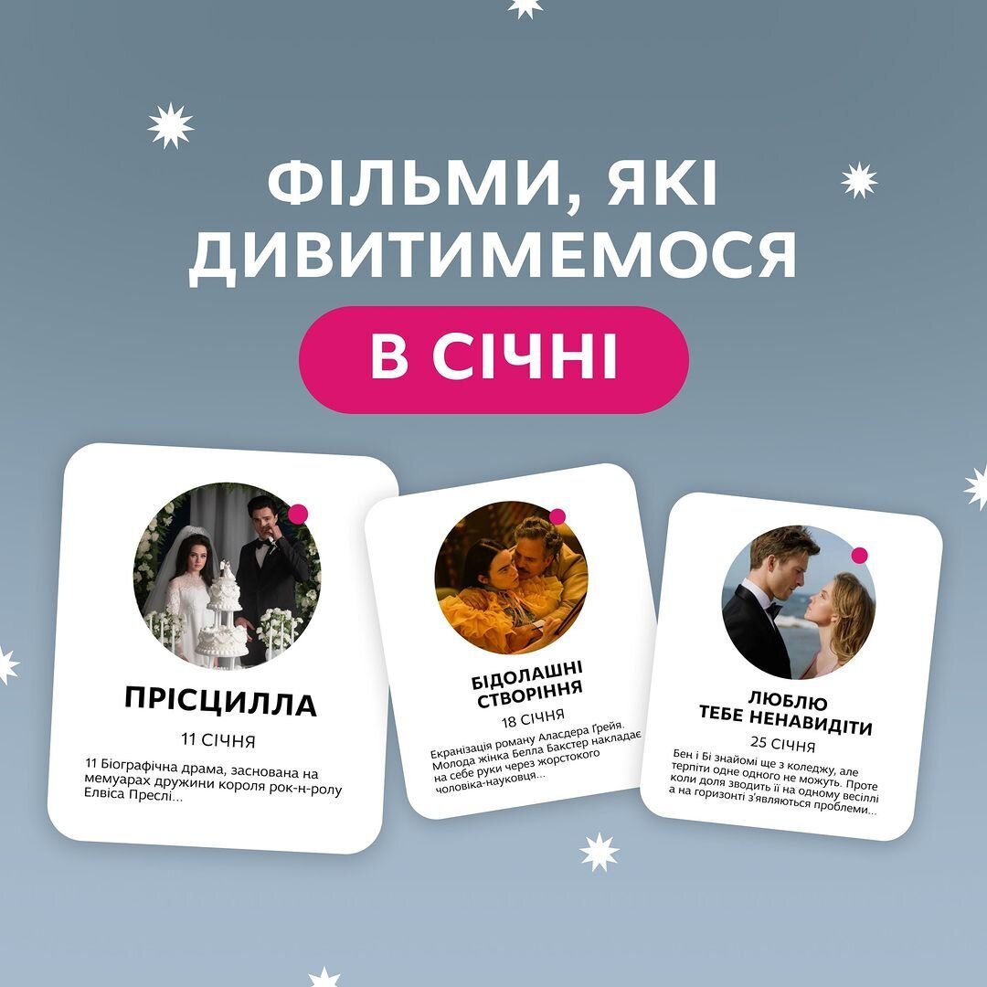 Фільми, які дивитимемося в січні