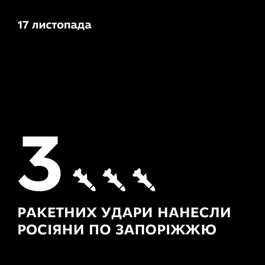 росіяни нанесли 3 ракетних удари по Запоріжжю